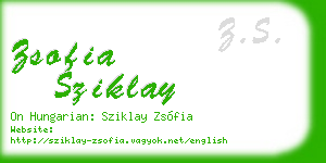 zsofia sziklay business card
